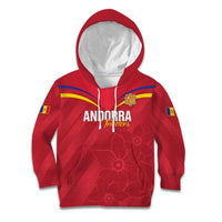 Custom Andorra Football Kid Hoodie Come On Tricolors Poet's Narcissus