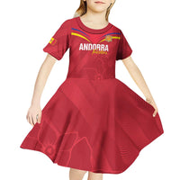 Custom Andorra Football Kid Short Sleeve Dress Come On Tricolors Poet's Narcissus