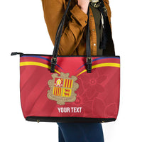 Custom Andorra Football Leather Tote Bag Come On Tricolors Poet's Narcissus