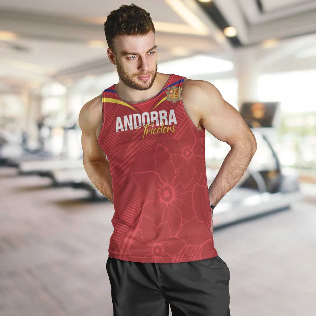 Custom Andorra Football Men Tank Top Come On Tricolors Poet's Narcissus