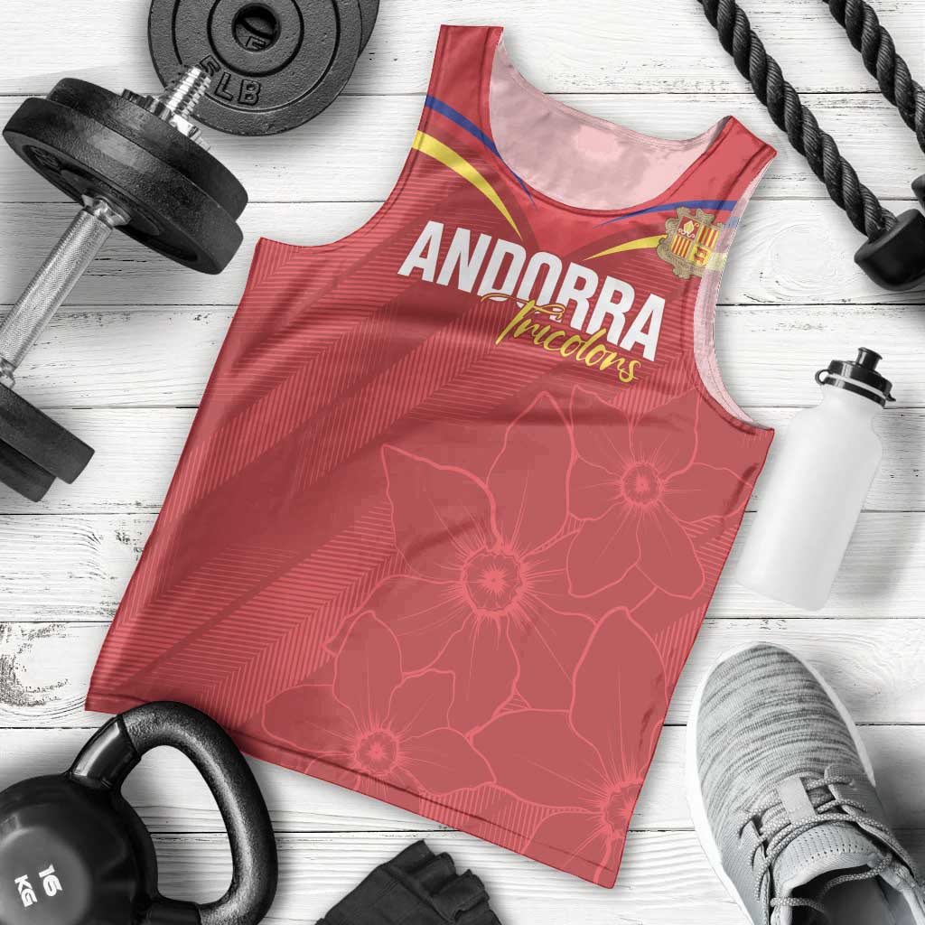 Custom Andorra Football Men Tank Top Come On Tricolors Poet's Narcissus