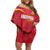 Custom Andorra Football Off Shoulder Short Dress Come On Tricolors Poet's Narcissus