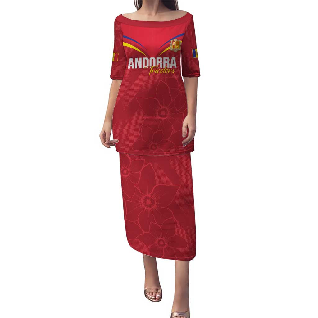 Custom Andorra Football Puletasi Come On Tricolors Poet's Narcissus