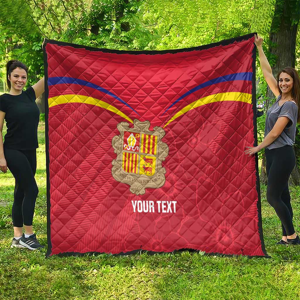 Custom Andorra Football Quilt Come On Tricolors Poet's Narcissus