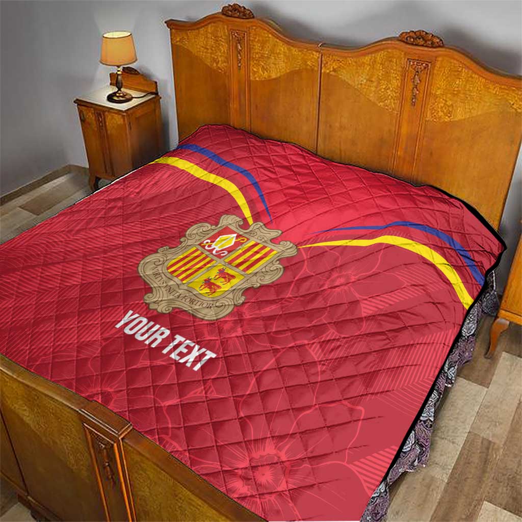 Custom Andorra Football Quilt Come On Tricolors Poet's Narcissus