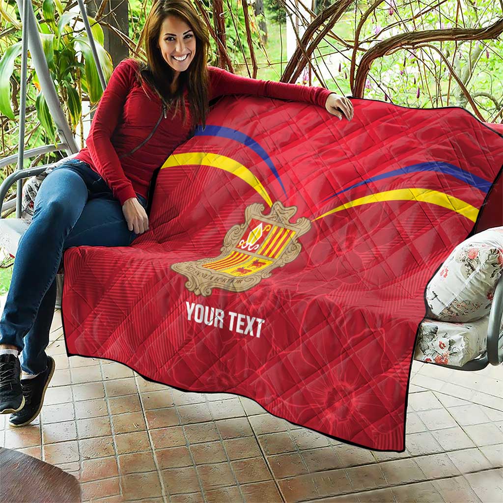 Custom Andorra Football Quilt Come On Tricolors Poet's Narcissus