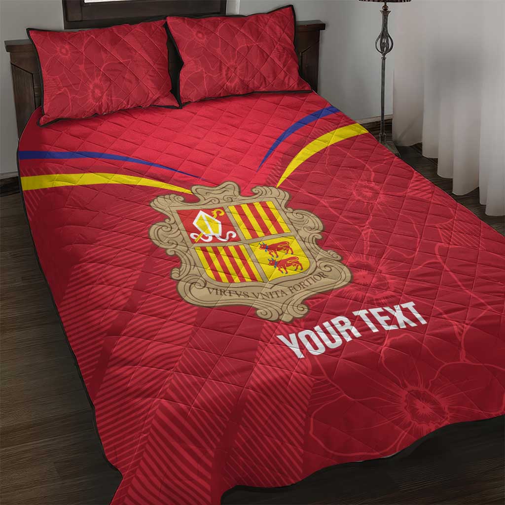 Custom Andorra Football Quilt Bed Set Come On Tricolors Poet's Narcissus