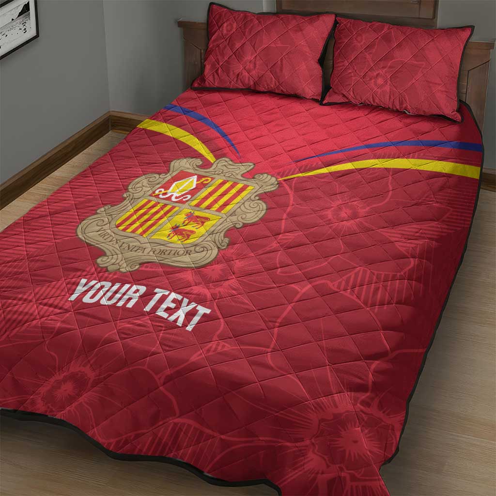 Custom Andorra Football Quilt Bed Set Come On Tricolors Poet's Narcissus