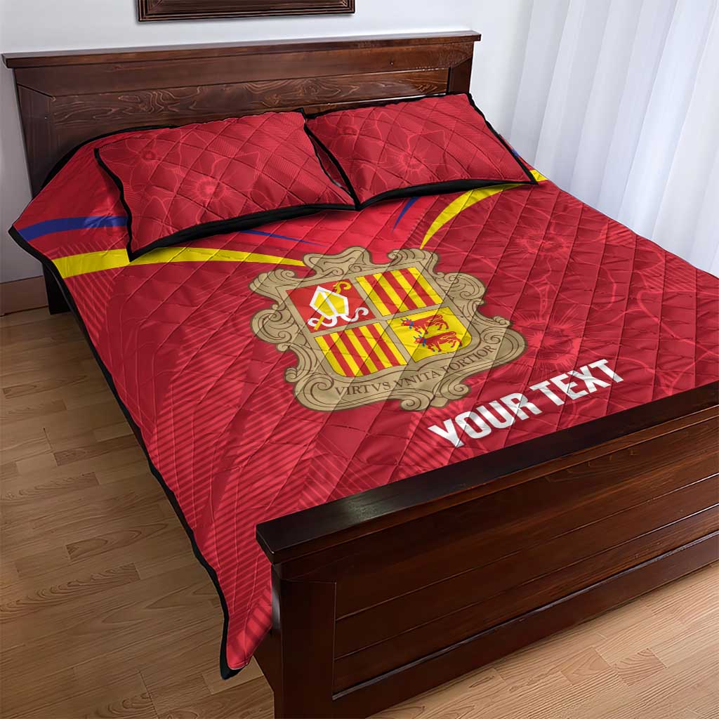 Custom Andorra Football Quilt Bed Set Come On Tricolors Poet's Narcissus