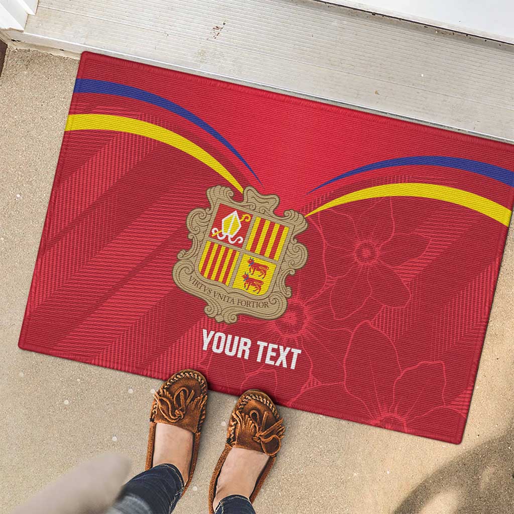 Custom Andorra Football Rubber Doormat Come On Tricolors Poet's Narcissus