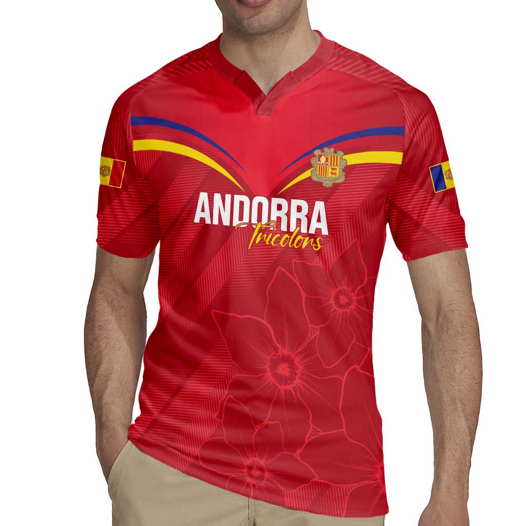 Custom Andorra Football Rugby Jersey Come On Tricolors Poet's Narcissus
