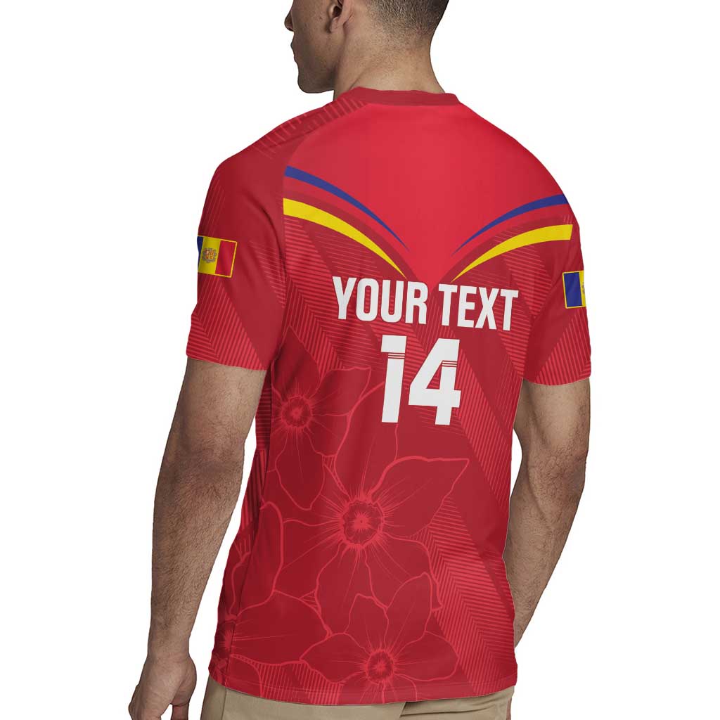 Custom Andorra Football Rugby Jersey Come On Tricolors Poet's Narcissus