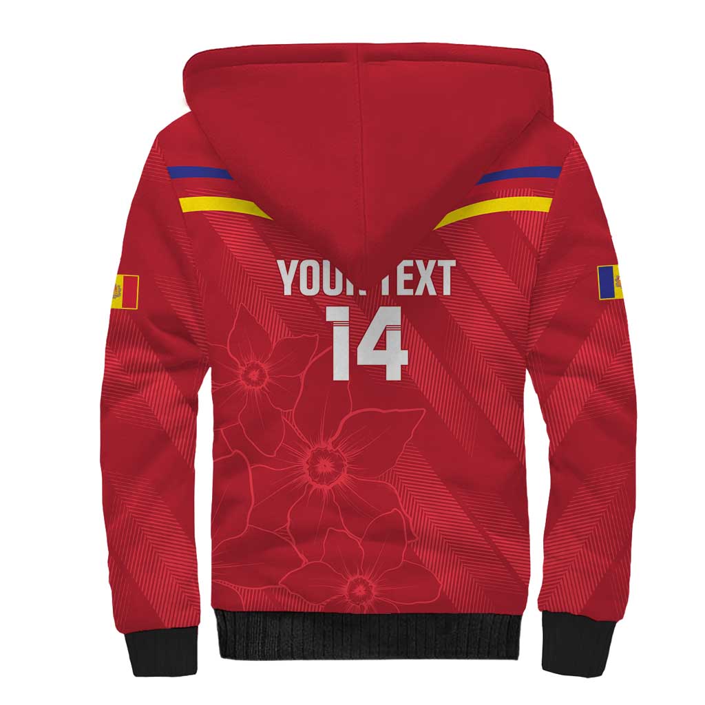 Custom Andorra Football Sherpa Hoodie Come On Tricolors Poet's Narcissus