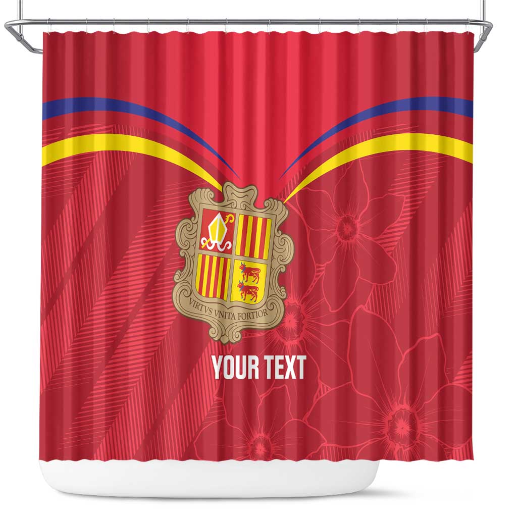 Custom Andorra Football Shower Curtain Come On Tricolors Poet's Narcissus