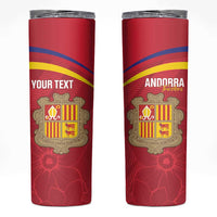 Custom Andorra Football Skinny Tumbler Come On Tricolors Poet's Narcissus