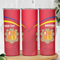 Custom Andorra Football Skinny Tumbler Come On Tricolors Poet's Narcissus