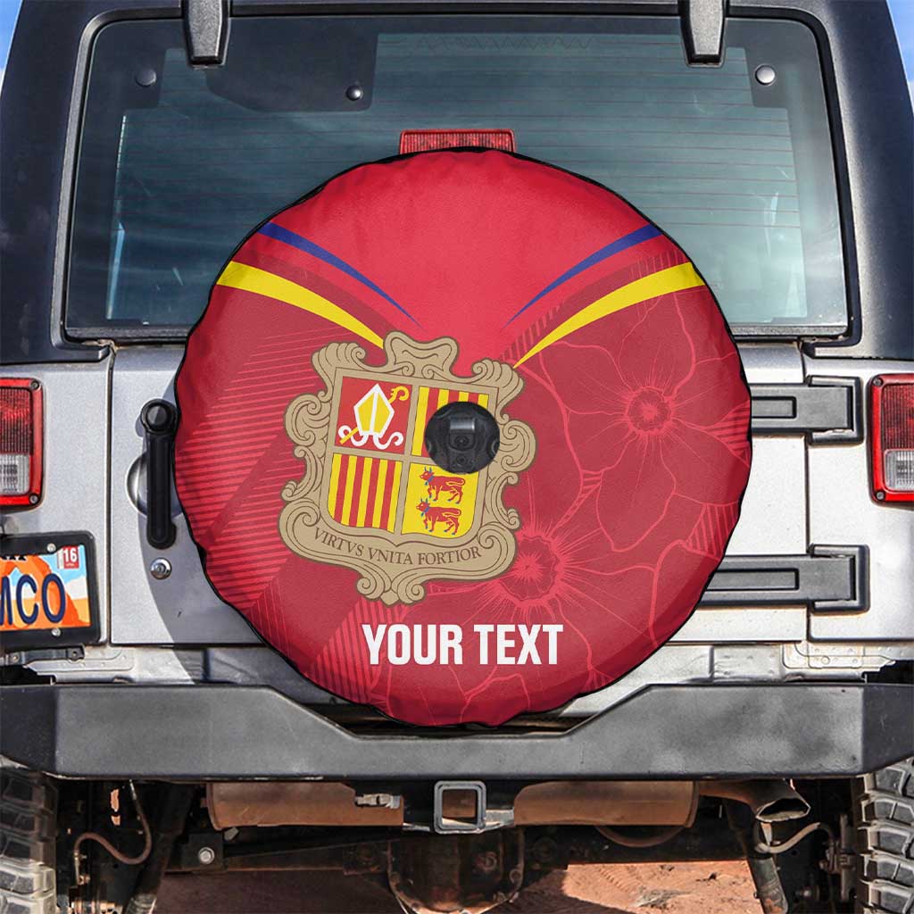 Custom Andorra Football Spare Tire Cover Come On Tricolors Poet's Narcissus