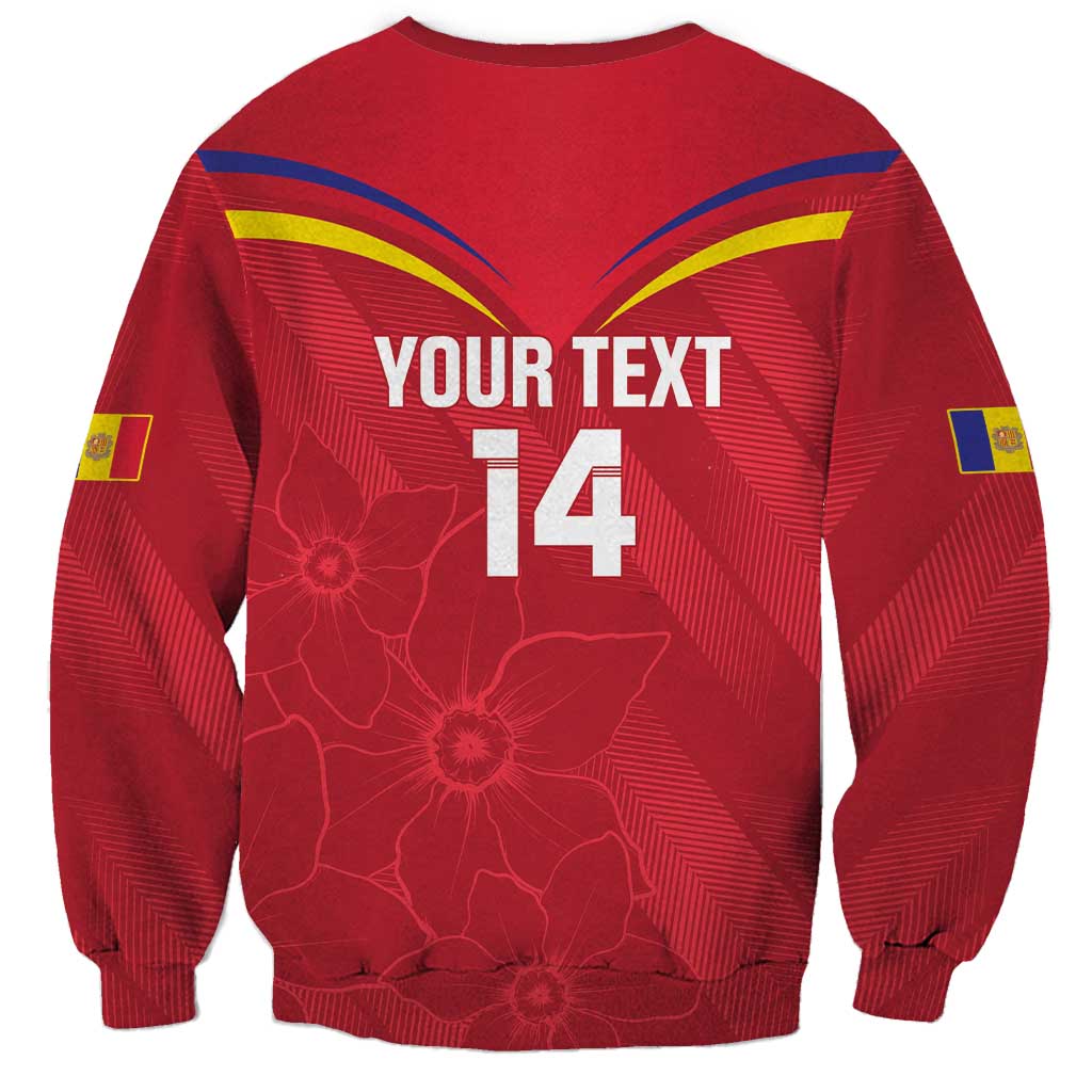 Custom Andorra Football Sweatshirt Come On Tricolors Poet's Narcissus