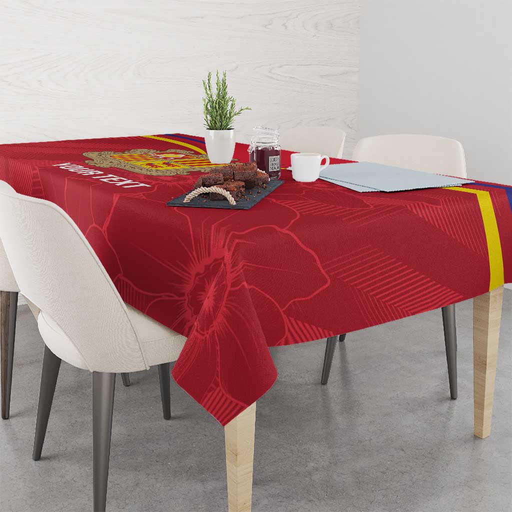 Custom Andorra Football Tablecloth Come On Tricolors Poet's Narcissus