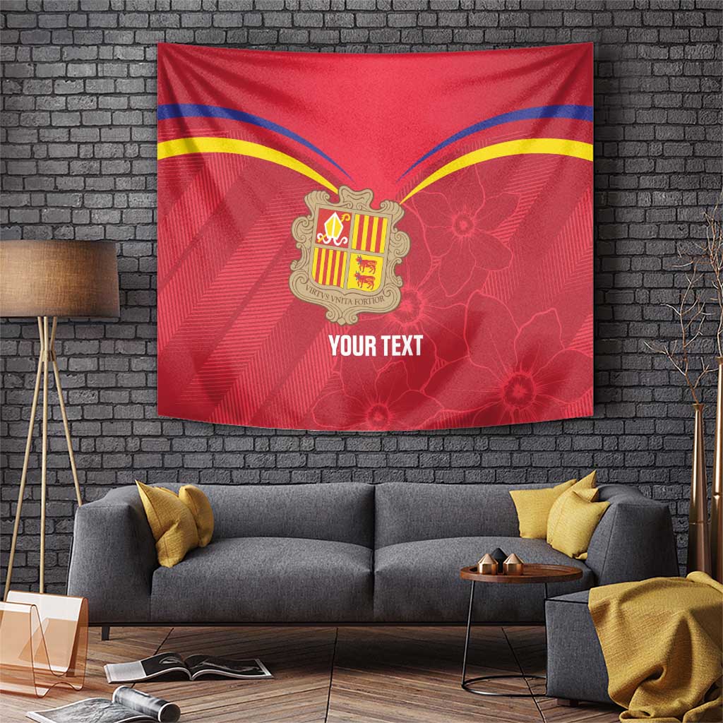 Custom Andorra Football Tapestry Come On Tricolors Poet's Narcissus