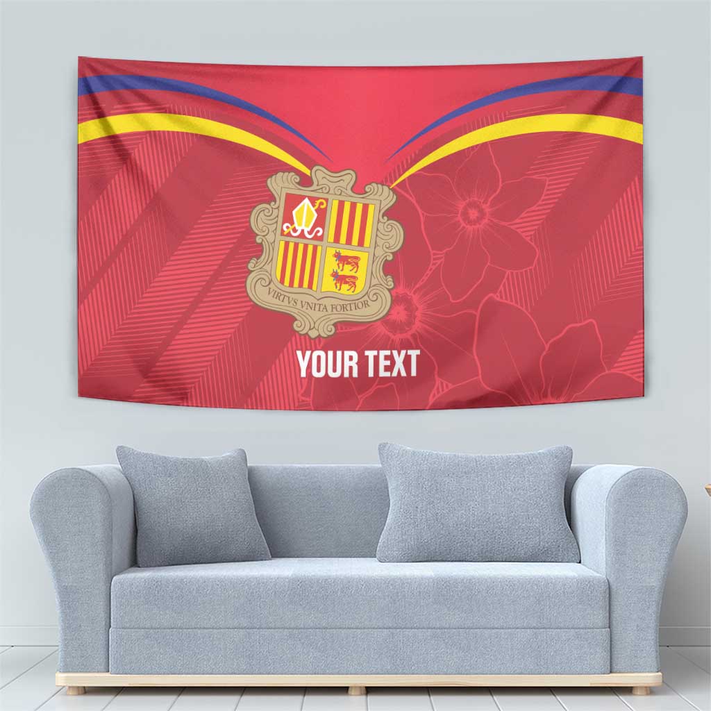 Custom Andorra Football Tapestry Come On Tricolors Poet's Narcissus