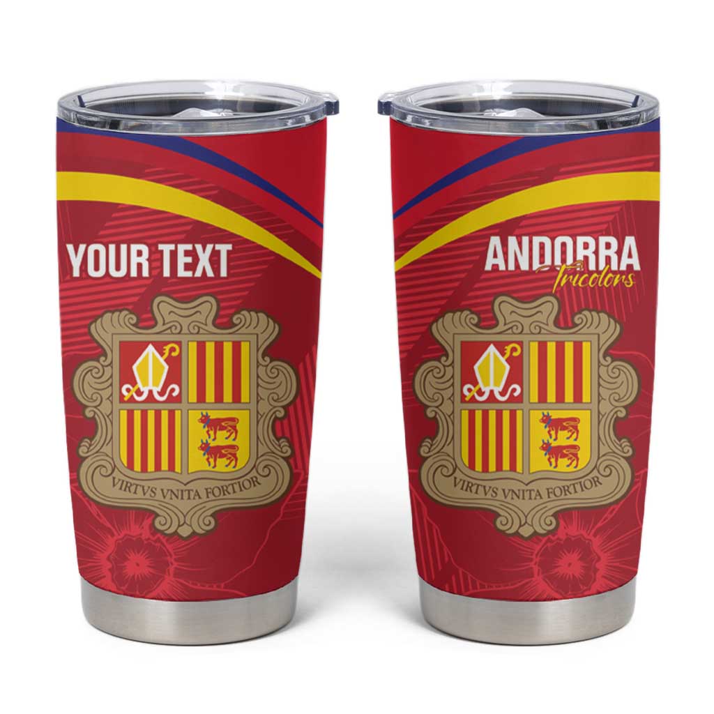 Custom Andorra Football Tumbler Cup Come On Tricolors Poet's Narcissus