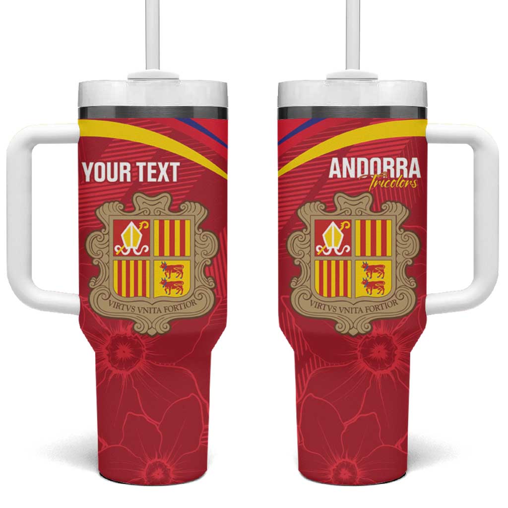 Custom Andorra Football Tumbler With Handle Come On Tricolors Poet's Narcissus