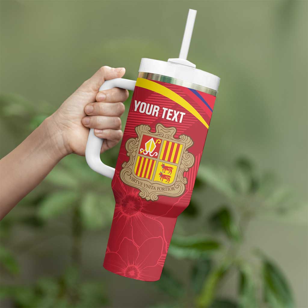 Custom Andorra Football Tumbler With Handle Come On Tricolors Poet's Narcissus