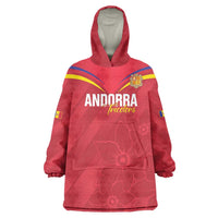 Custom Andorra Football Wearable Blanket Hoodie Come On Tricolors Poet's Narcissus