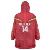 Custom Andorra Football Wearable Blanket Hoodie Come On Tricolors Poet's Narcissus