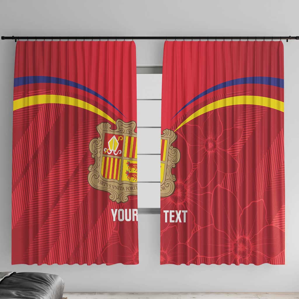 Custom Andorra Football Window Curtain Come On Tricolors Poet's Narcissus