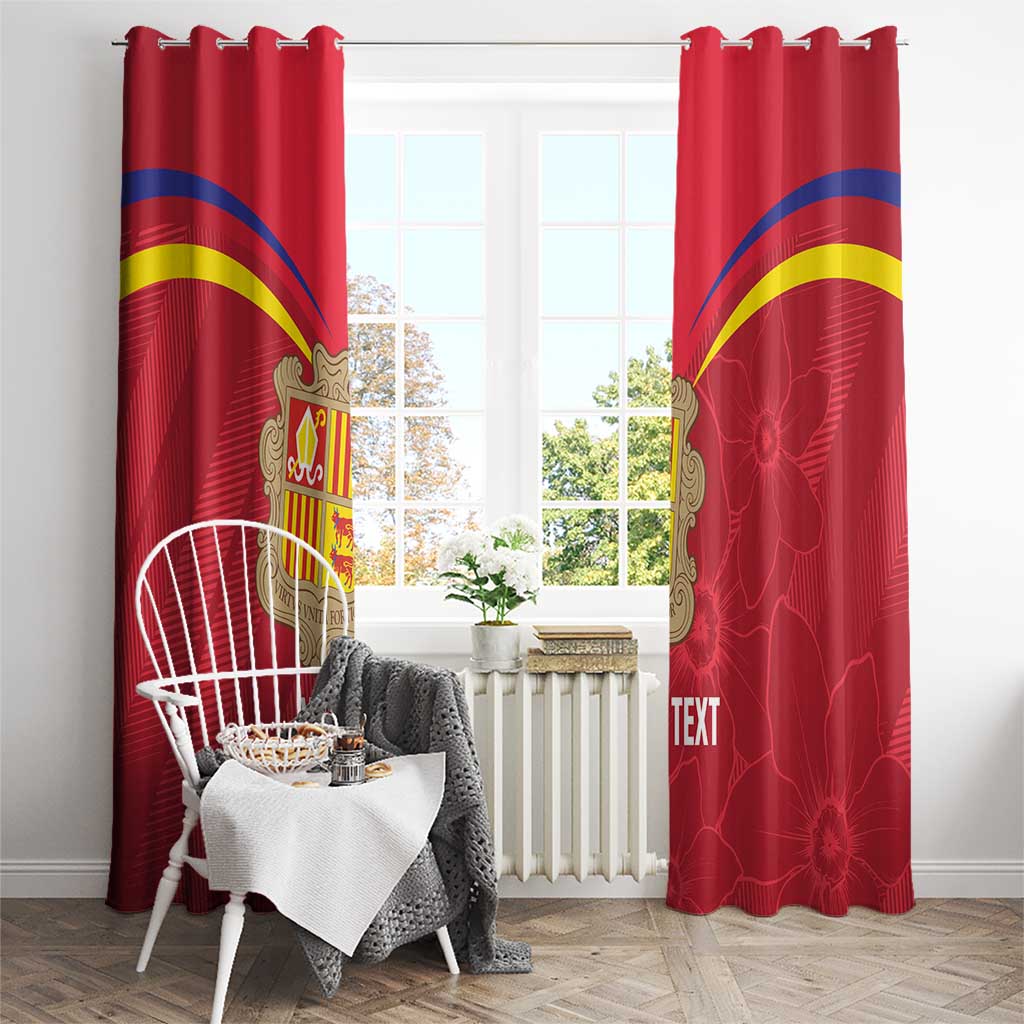 Custom Andorra Football Window Curtain Come On Tricolors Poet's Narcissus