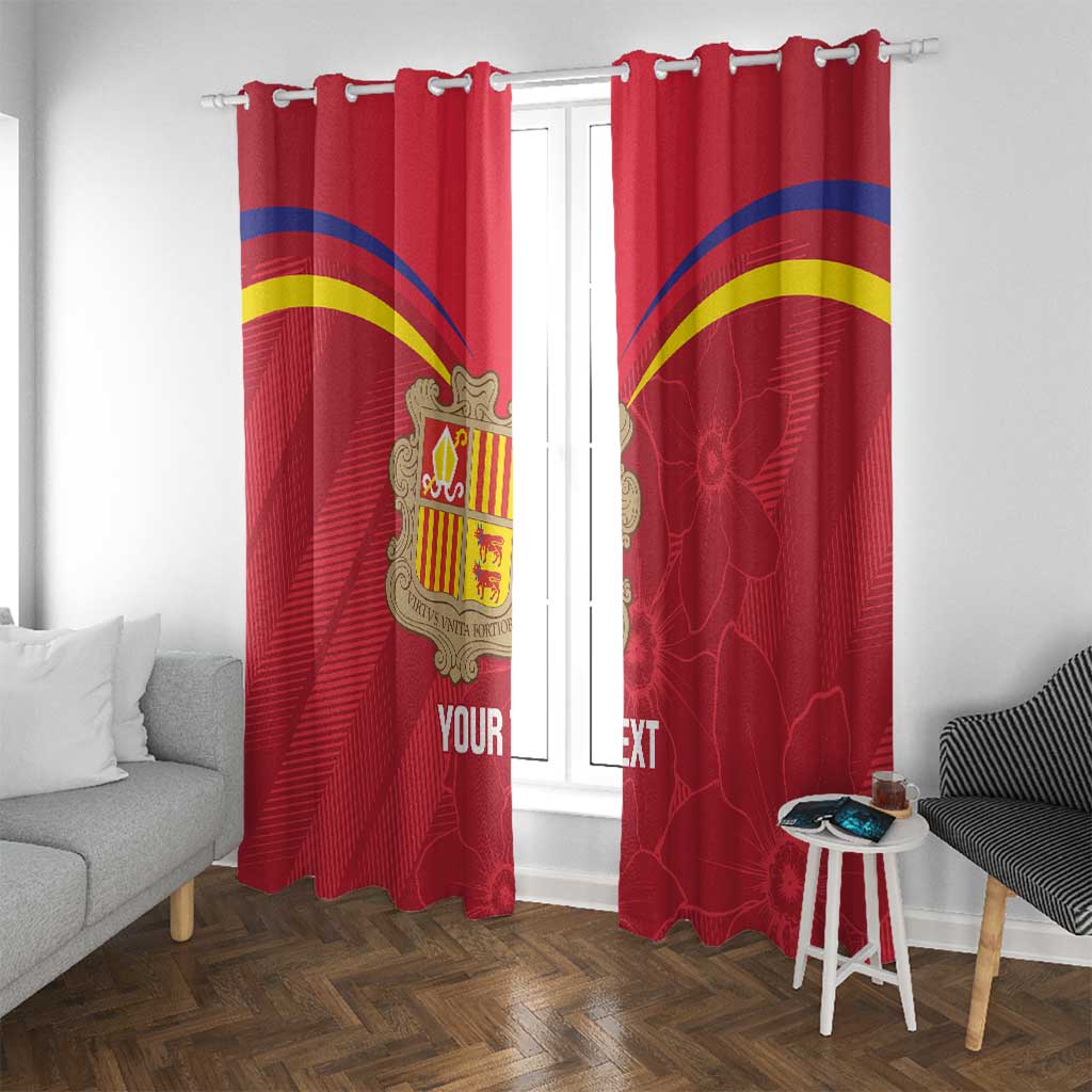 Custom Andorra Football Window Curtain Come On Tricolors Poet's Narcissus
