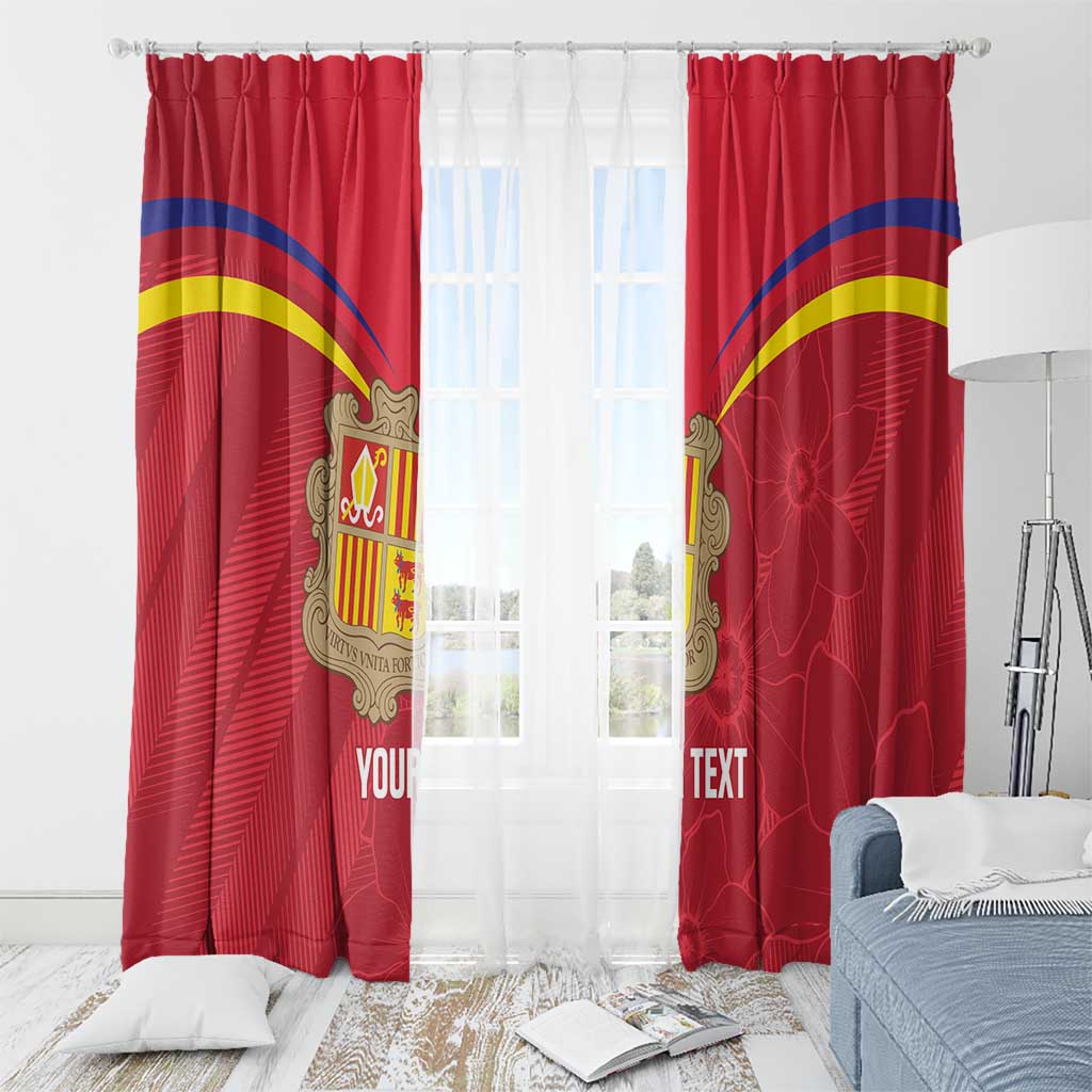 Custom Andorra Football Window Curtain Come On Tricolors Poet's Narcissus