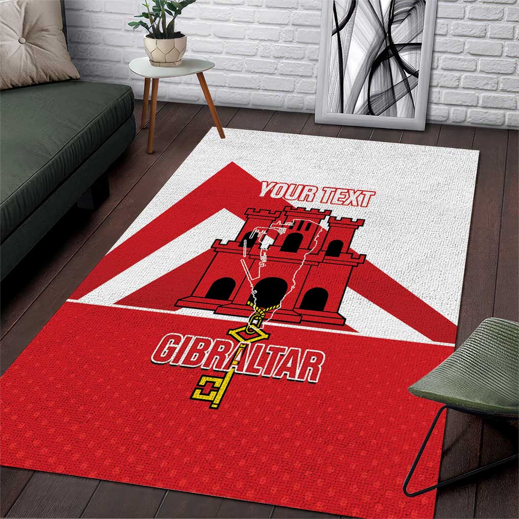 Custom Gibraltar Football Area Rug Castle And Key Sporty Style