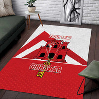 Custom Gibraltar Football Area Rug Castle And Key Sporty Style