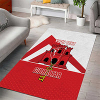 Custom Gibraltar Football Area Rug Castle And Key Sporty Style