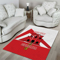 Custom Gibraltar Football Area Rug Castle And Key Sporty Style