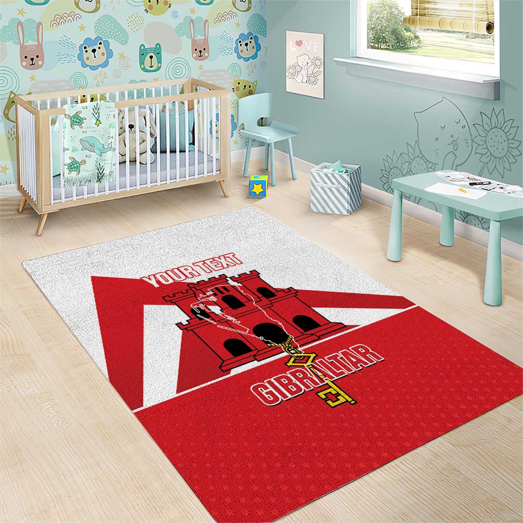 Custom Gibraltar Football Area Rug Castle And Key Sporty Style