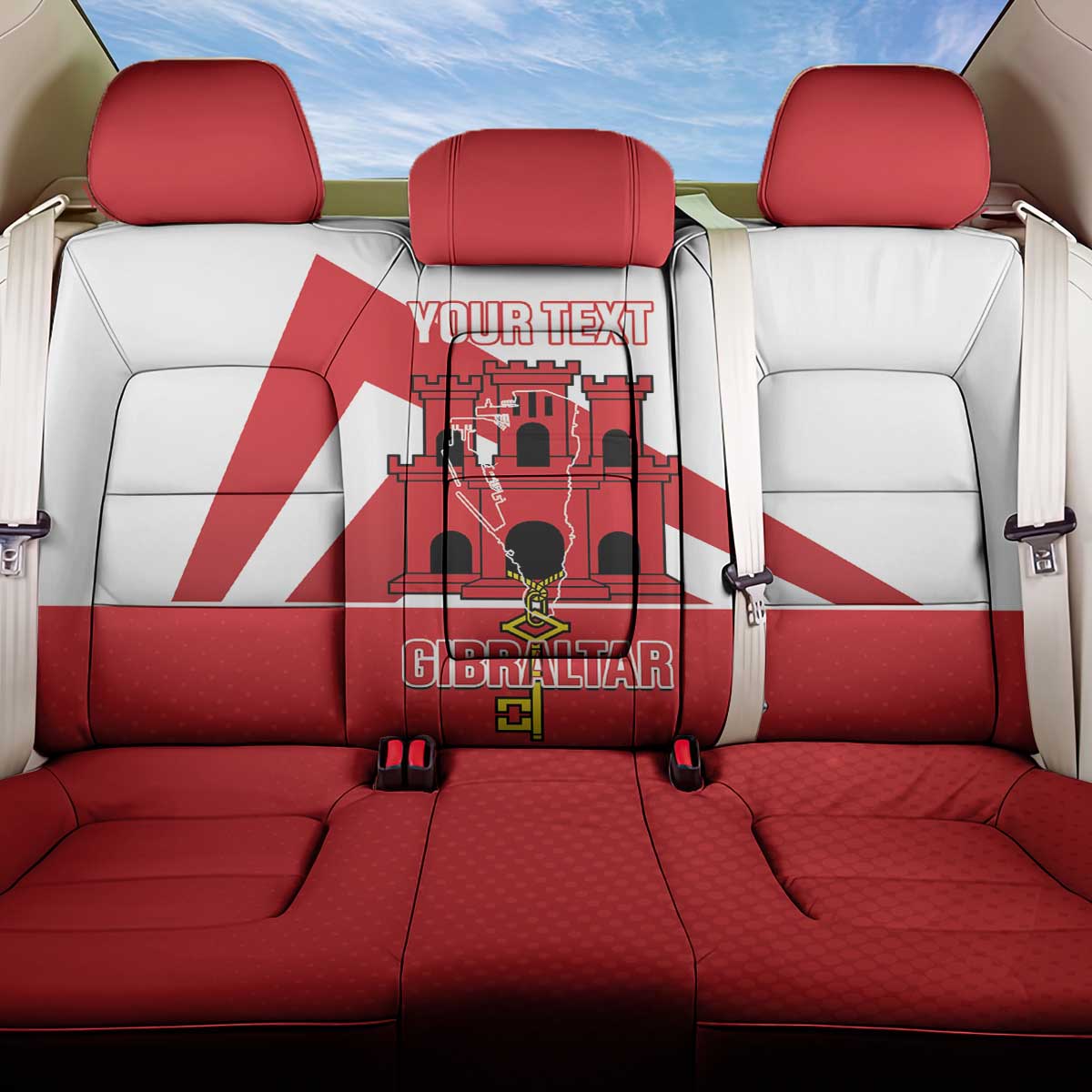 Custom Gibraltar Football Back Car Seat Cover Castle And Key Sporty Style