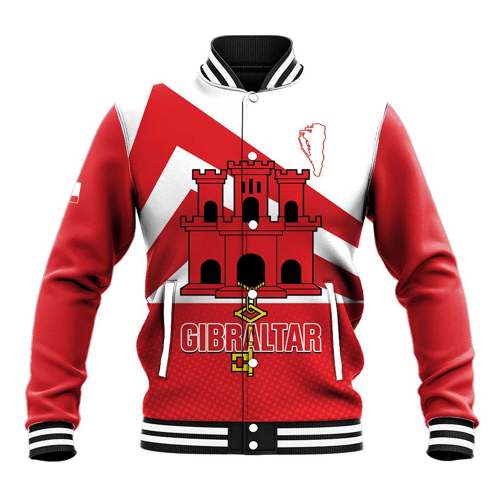 Custom Gibraltar Football Baseball Jacket Castle And Key Sporty Style