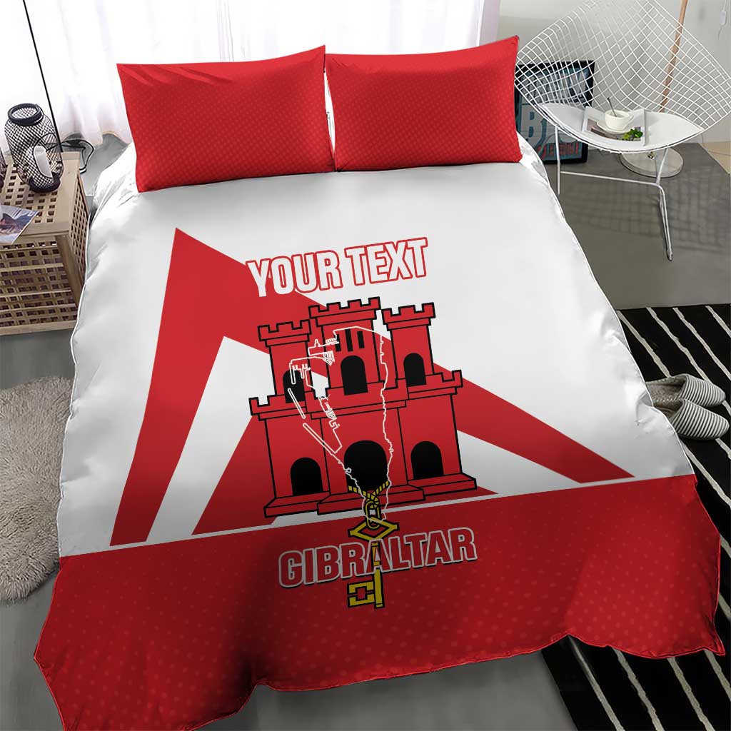 Custom Gibraltar Football Bedding Set Castle And Key Sporty Style