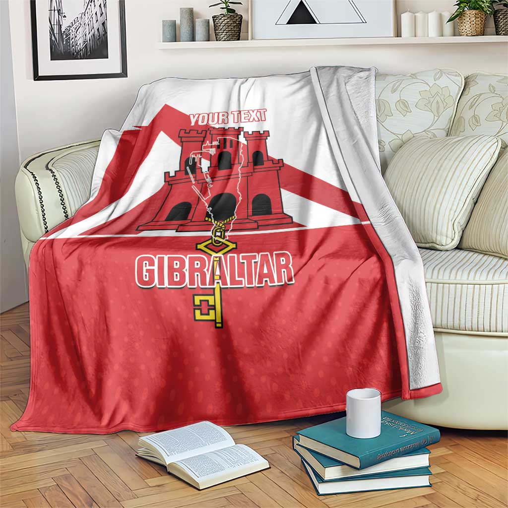Custom Gibraltar Football Blanket Castle And Key Sporty Style
