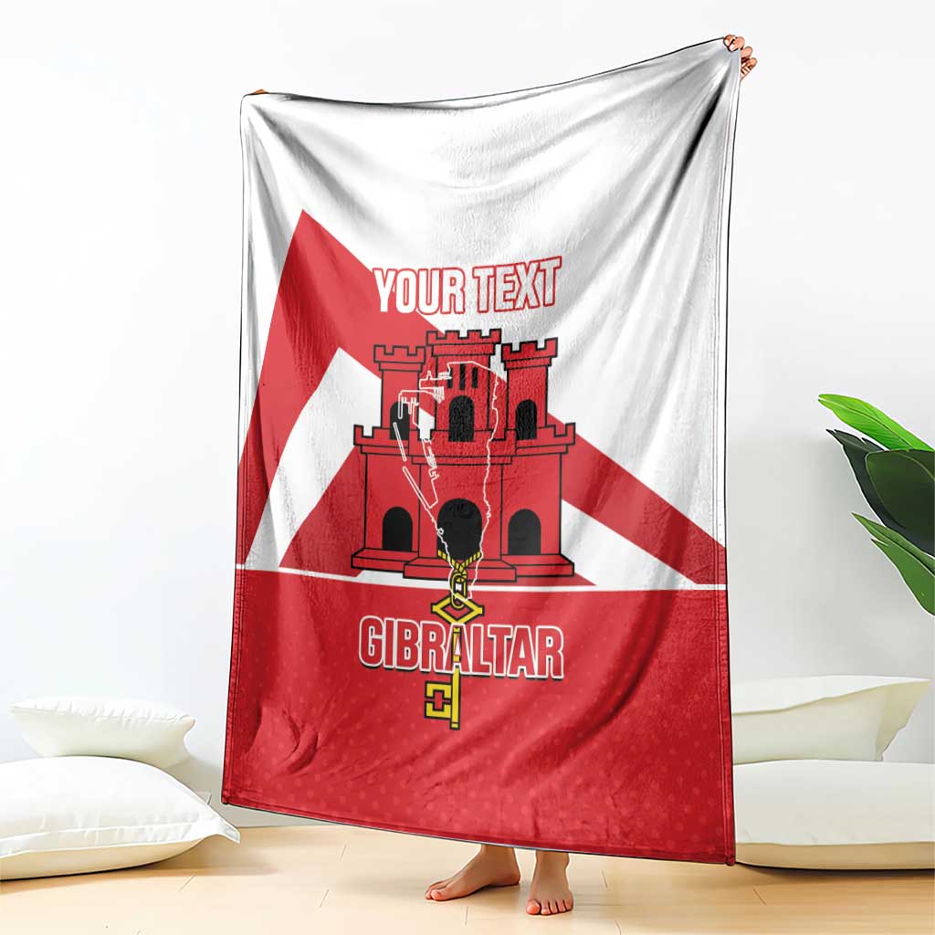 Custom Gibraltar Football Blanket Castle And Key Sporty Style