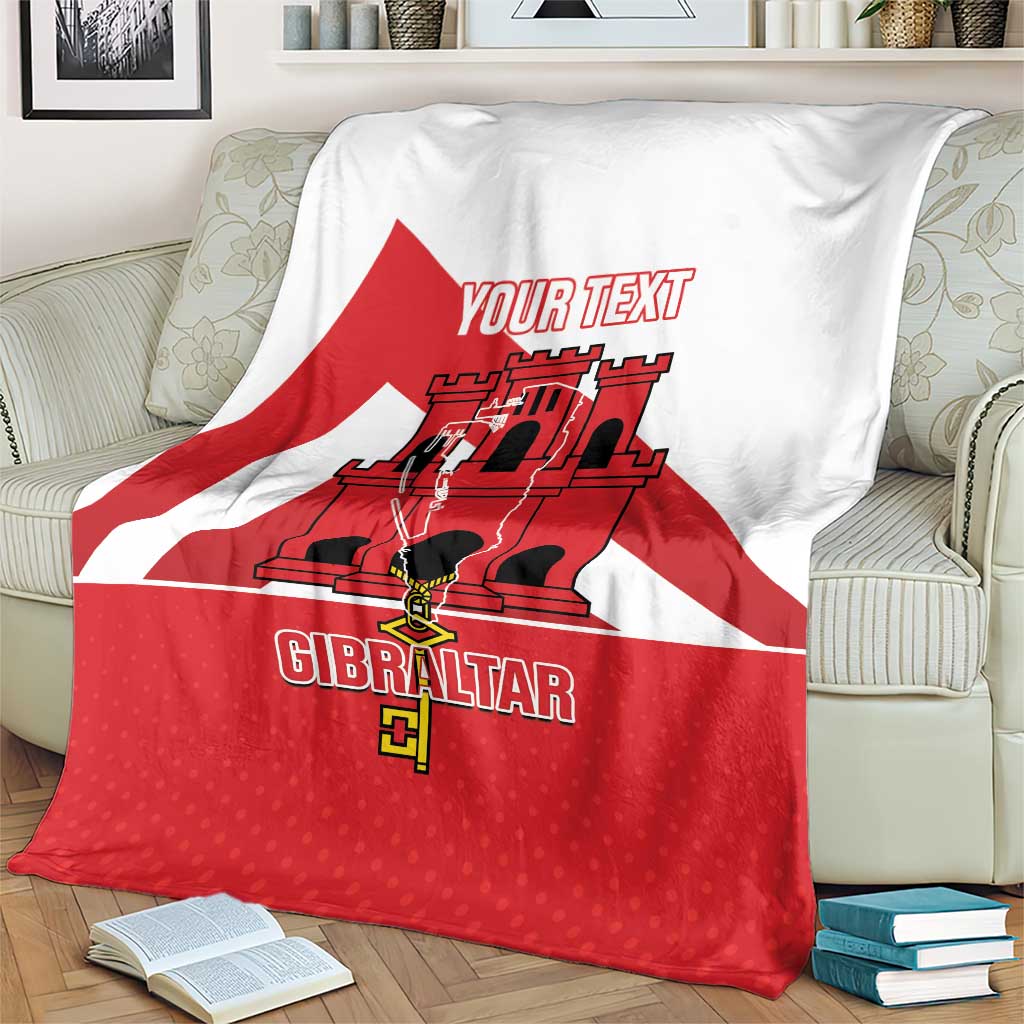 Custom Gibraltar Football Blanket Castle And Key Sporty Style