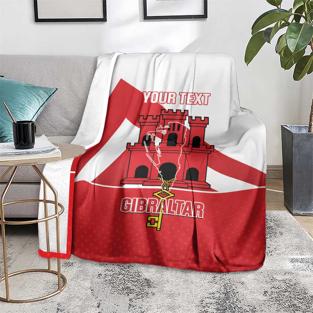 Custom Gibraltar Football Blanket Castle And Key Sporty Style