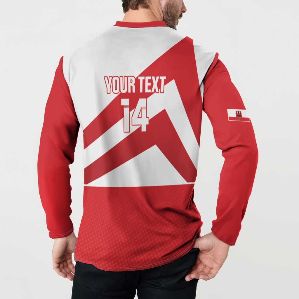 Custom Gibraltar Football Button Sweatshirt Castle And Key Sporty Style