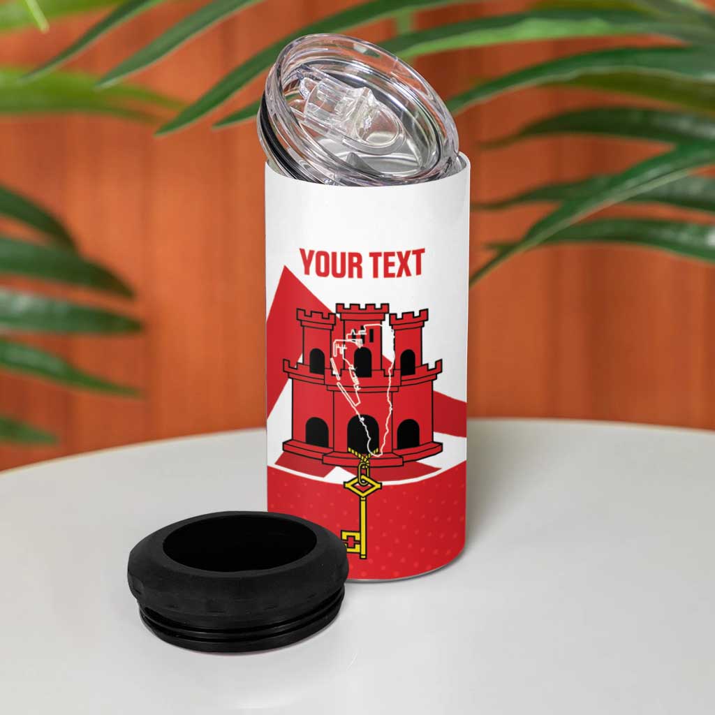 Custom Gibraltar Football 4 in 1 Can Cooler Tumbler Castle And Key Sporty Style