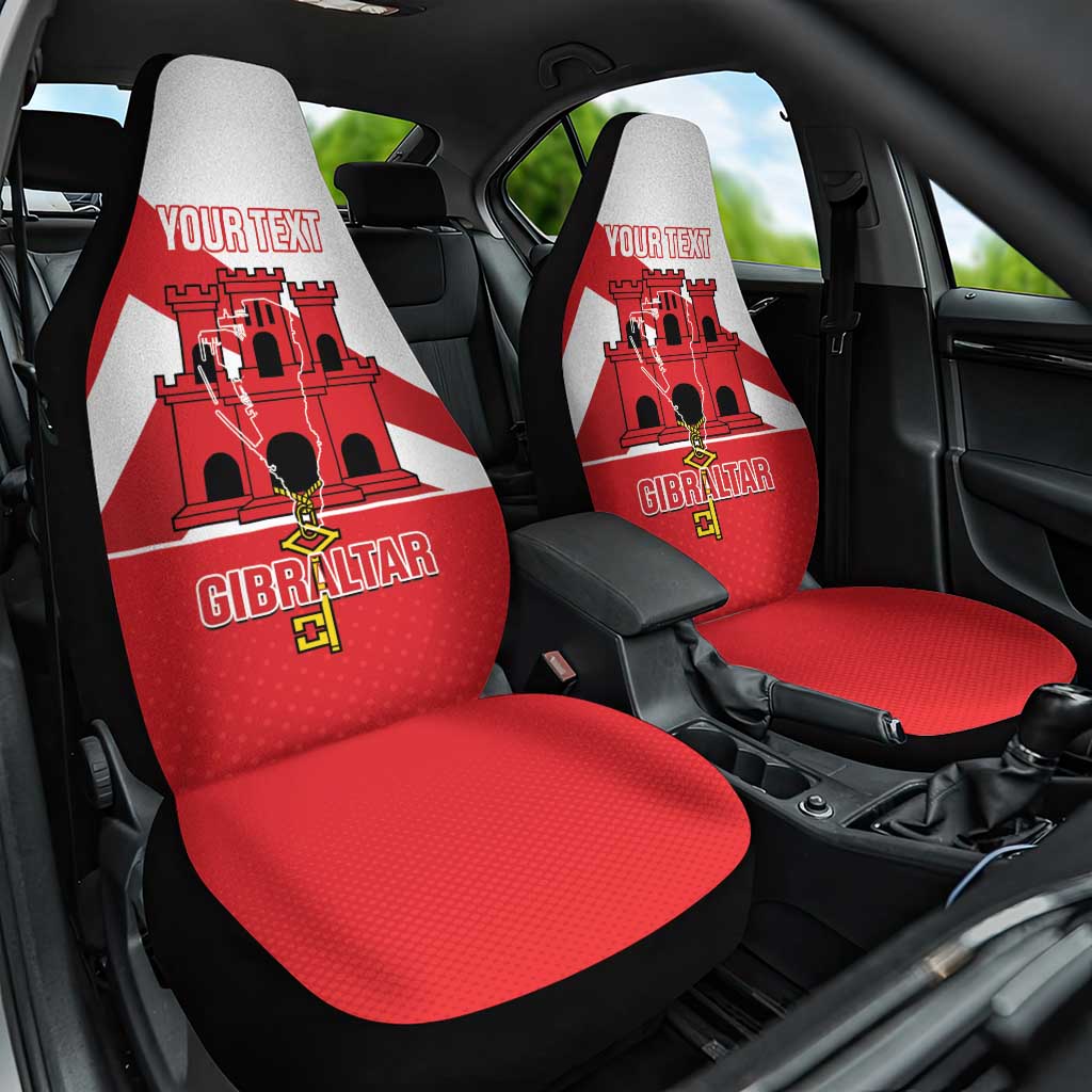 Custom Gibraltar Football Car Seat Cover Castle And Key Sporty Style