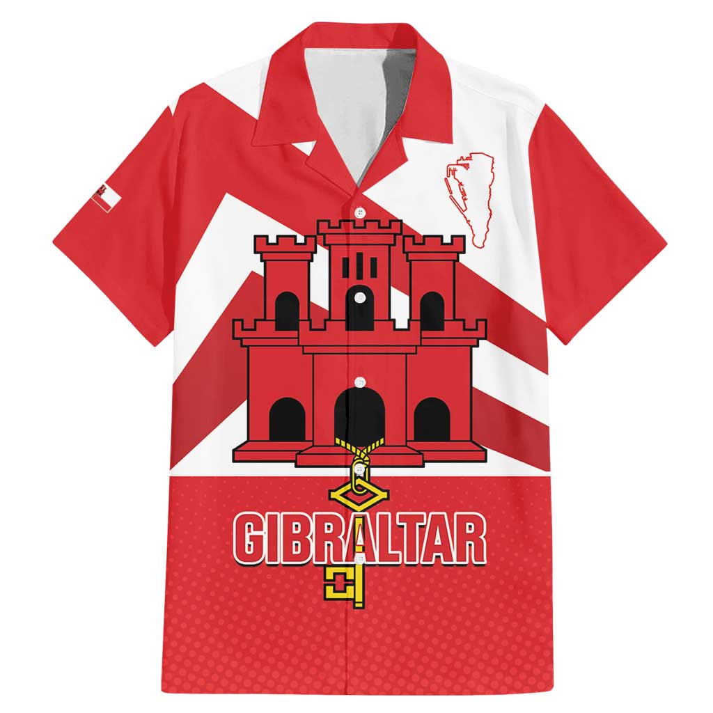 Custom Gibraltar Football Family Matching Mermaid Dress and Hawaiian Shirt Castle And Key Sporty Style